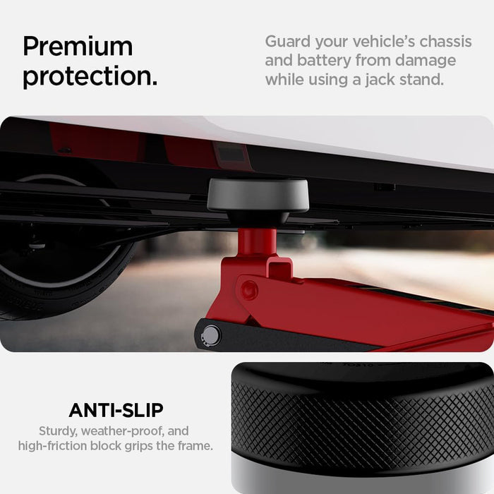ACP07174 - Tesla Lifting Jack Pads TO310 in Black showing the Premium protection. Guard your vehicle's chassis and battery from damage while using a jack stand.