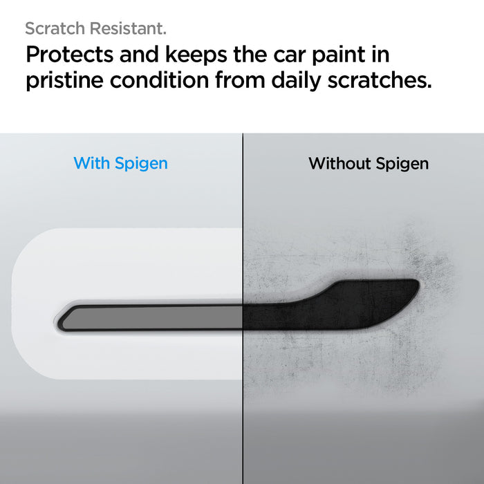 AFL06989 - Tesla Model Y & 3 Platinum Shield Car Door showing scratch resistant feature