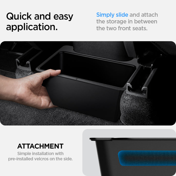 ACP05758 - TO223 Tesla Model Y Rear Storage Box in black showing quick and easy application