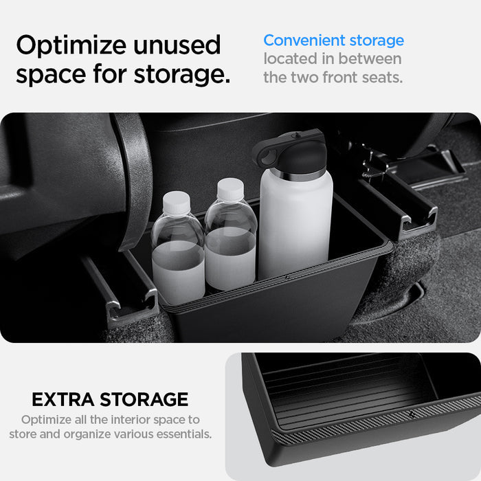 ACP05758 - TO223 Tesla Model Y Rear Storage Box in black showing optimize unused space for storage