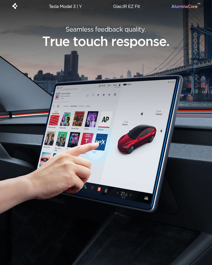 AGL10654 -  Tesla Series - Screen Protector GLAS.tR EZ Fit 15.4 showing the seamless feedback quality. True touch response