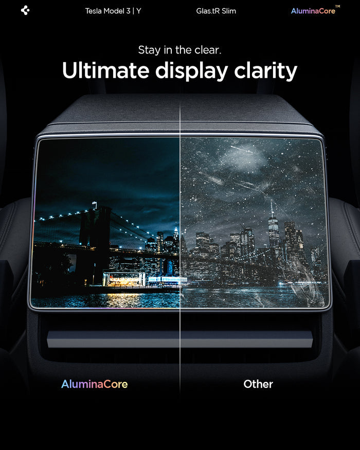 AGL10655 - Tesla Series Screen Protector Glas.tR SLIM (Rear) showcasing ultimate display clarity comparison