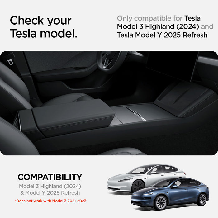 ACP07785 - Tesla Model 3 Highland Center Console Organizer Tray TO220SH in Black showing compatibility