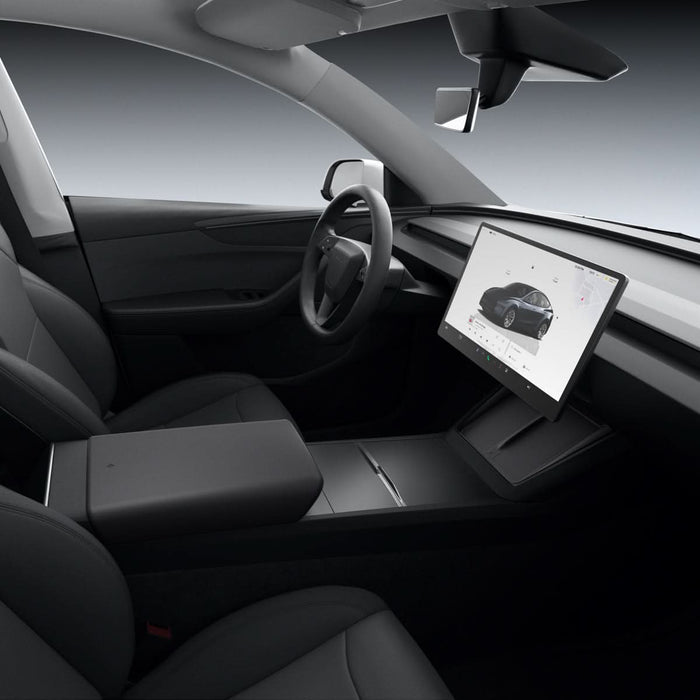 ACP10031 - Model Y (2026) Wireless Charging Pad Cover | TO261JH in Black showing the front and the driver's seat
