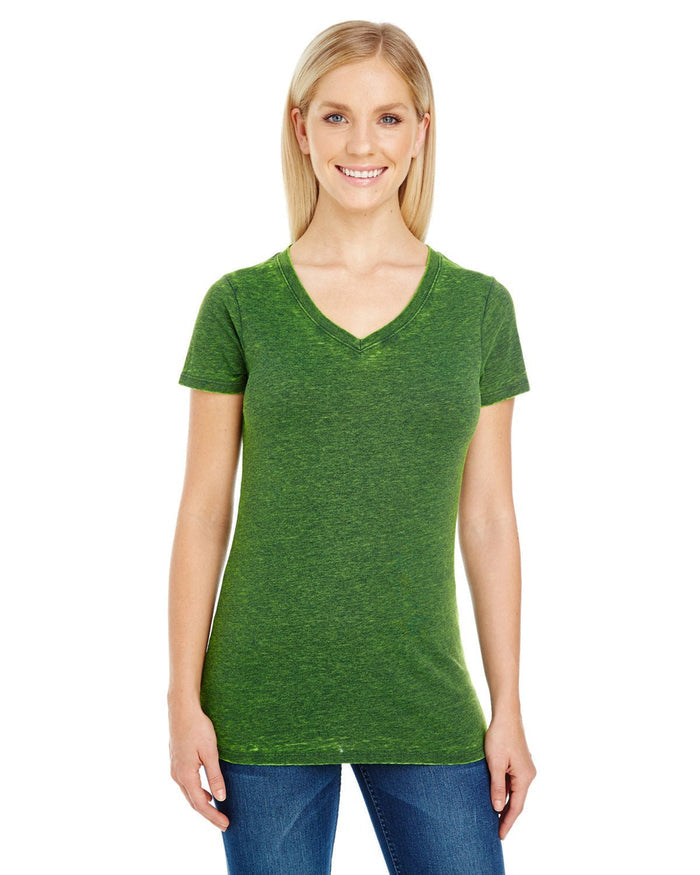 Threadfast Apparel 215B Ladies' Cross Dye Short - Sleeve V - Neck T-Shirt - Ninja Transfers