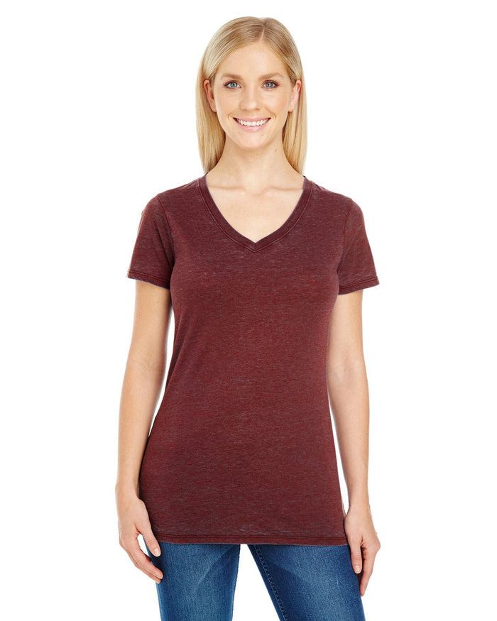 Threadfast Apparel 215B Ladies' Cross Dye Short - Sleeve V - Neck T-Shirt - Ninja Transfers