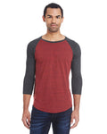Threadfast Apparel 302G Unisex Triblend 3/4 - Sleeve Raglan - Ninja Transfers