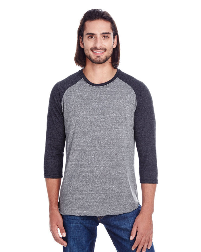 Threadfast Apparel 302G Unisex Triblend 3/4 - Sleeve Raglan - Ninja Transfers