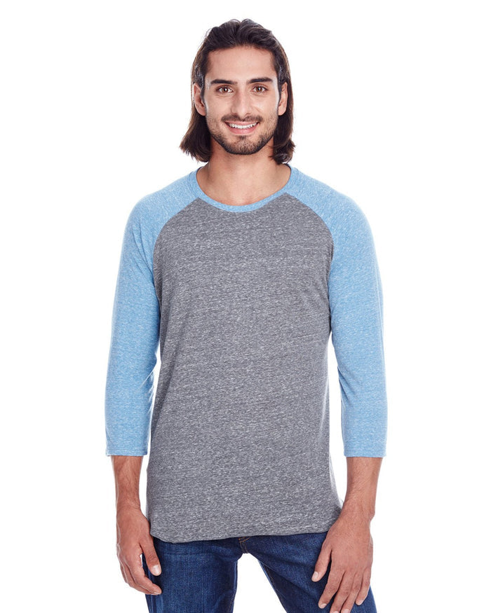 Threadfast Apparel 302G Unisex Triblend 3/4 - Sleeve Raglan - Ninja Transfers
