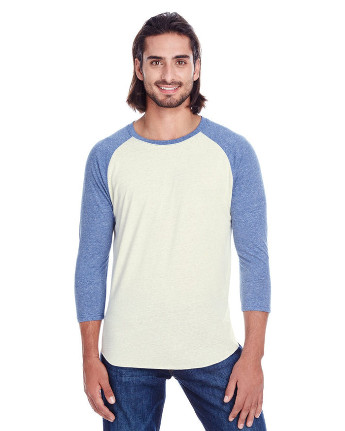 Threadfast Apparel 302G Unisex Triblend 3/4 - Sleeve Raglan - Ninja Transfers