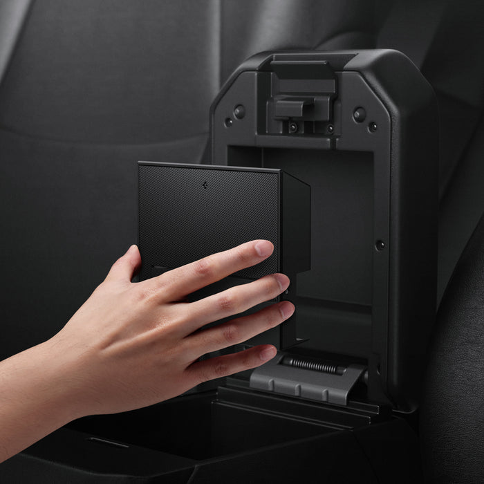 ACP09215 - Toyota Series - Center Console Hidden Storage Box | TYO221 showing the attempt to install the hidden box