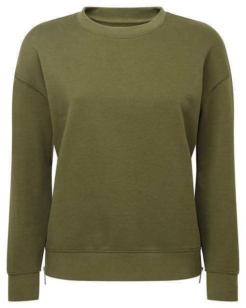 TriDri TD600 Women's Billie Side-Zip Crewneck Sweatshirt