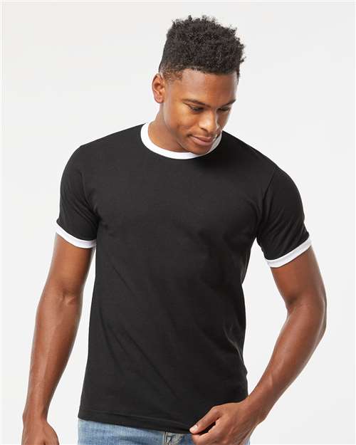 Tultex 246 Fine Jersey Ringer T-Shirt - Ninja Transfers