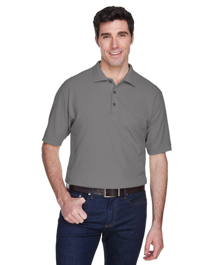 UltraClub 8540 Men's Whisper Piqu Polo - Ninja Transfers