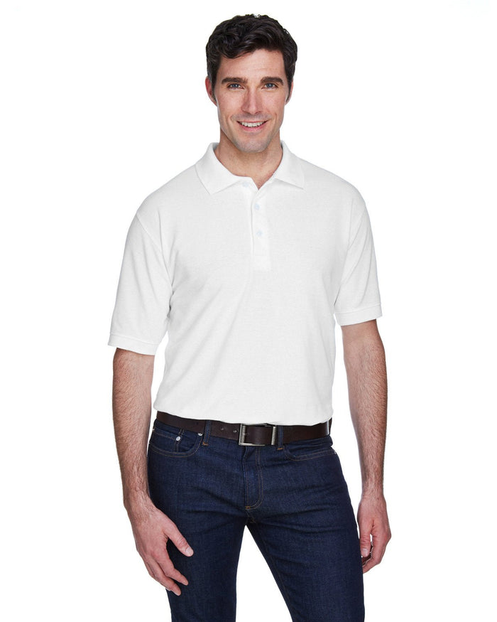 UltraClub 8540 Men's Whisper Piqu Polo - Ninja Transfers