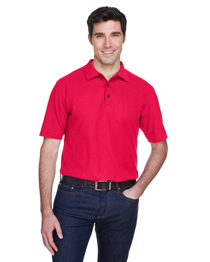UltraClub 8540 Men's Whisper Piqu Polo - Ninja Transfers