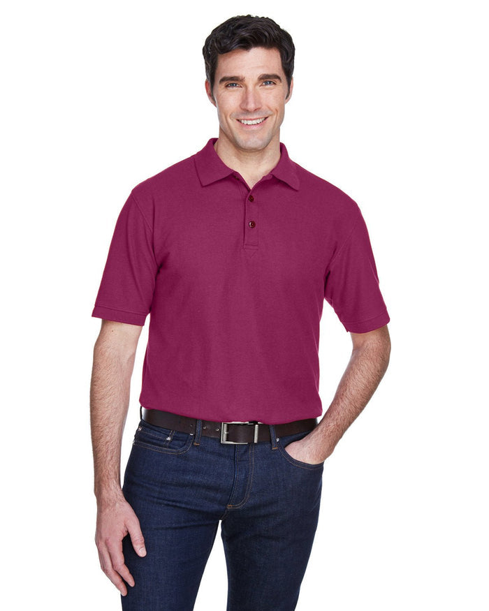 UltraClub 8540 Men's Whisper Piqu Polo - Ninja Transfers