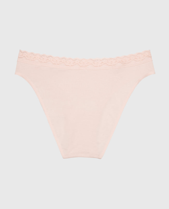 Ultrasoft Modal Bikini Panty with Lace Trim in Pearl Blush