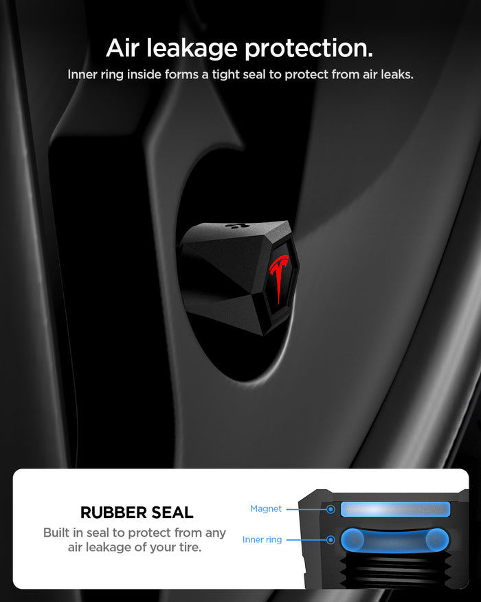 ACP11371 - Universal Tire Valve Stem Cap | VS100TS/R in Red showing air leakage protection.