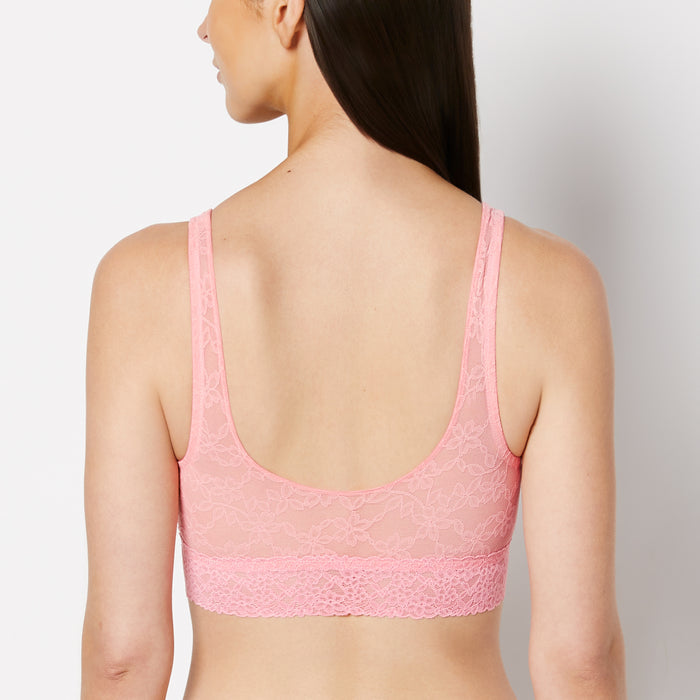 Unlined Scoop Bralette in Ultra Lace in Conch Shell