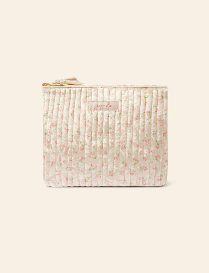 Velvet Quilted Cosmetic Bag