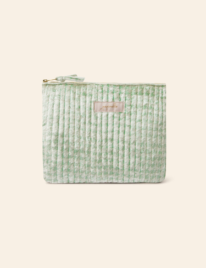 Velvet Quilted Cosmetic Bag