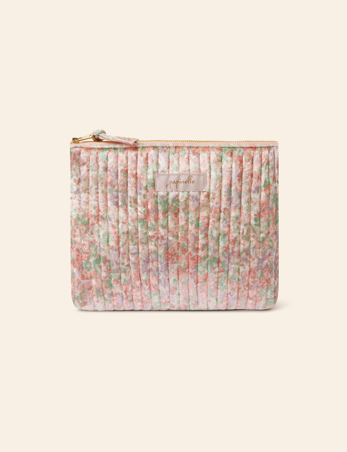 Velvet Quilted Cosmetic Bag