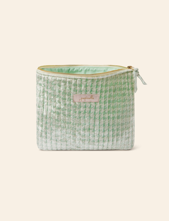 Velvet Quilted Cosmetic Bag