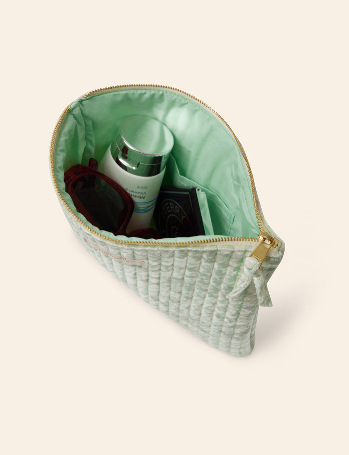 Velvet Quilted Cosmetic Bag