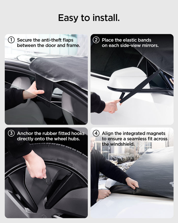 ACP10950 - Windshield Cover | WC100 in Black showing easy to install