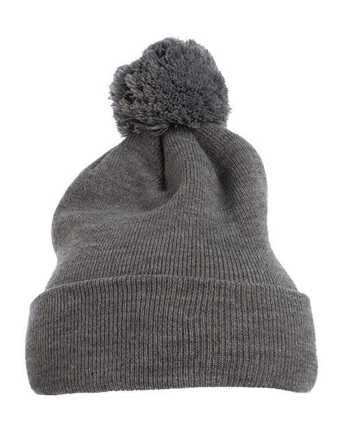 YP Classics 1501P Pom-Pom Cuffed Knit Beanie